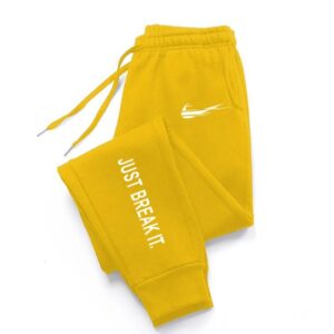 Nike Classic Slogan Series Yellow Cuffed Sweatpants