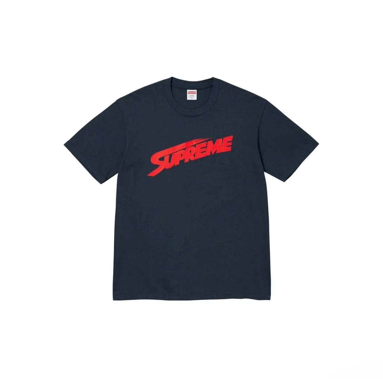 Supreme Classic Logo Navy Red Label Street Short-Sleeve T-Shirt