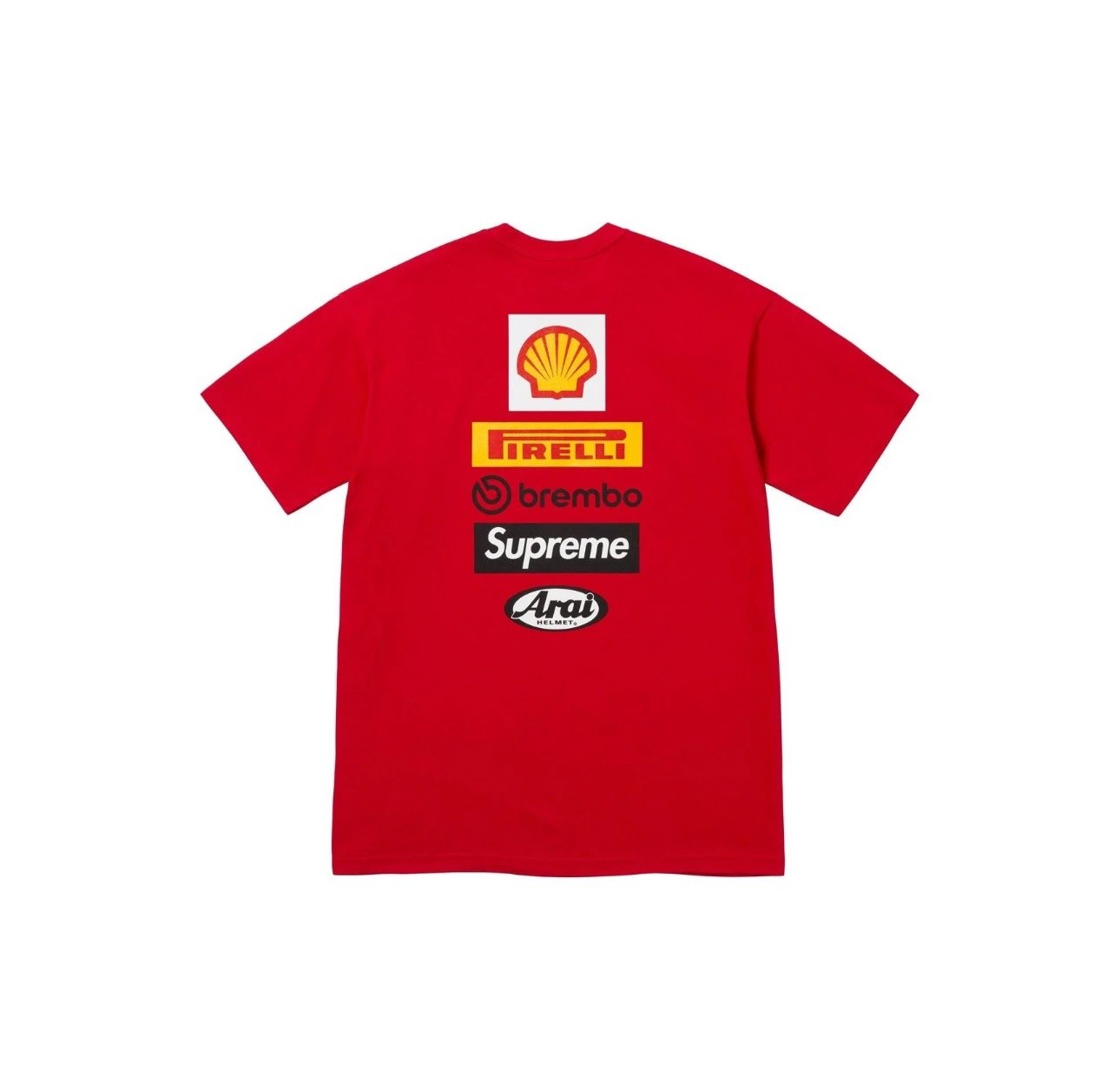 Supreme Collaboration Red Street Racing-Style T-Shirt