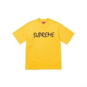 Supreme Classic Logo Yellow Street Casual T-Shirt