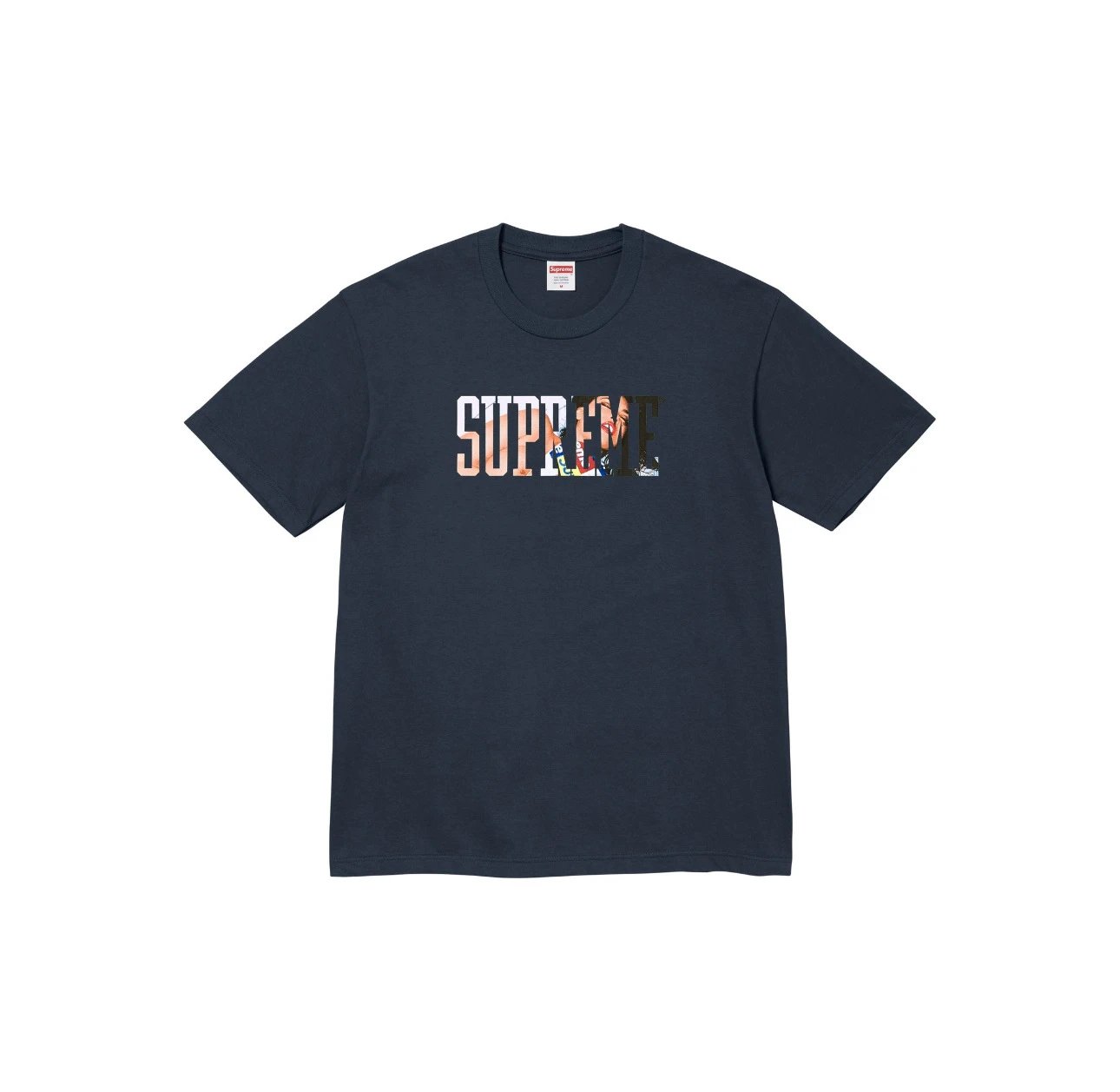 Supreme Classic Logo Character Print Navy Blue Short-Sleeve T-Shirt