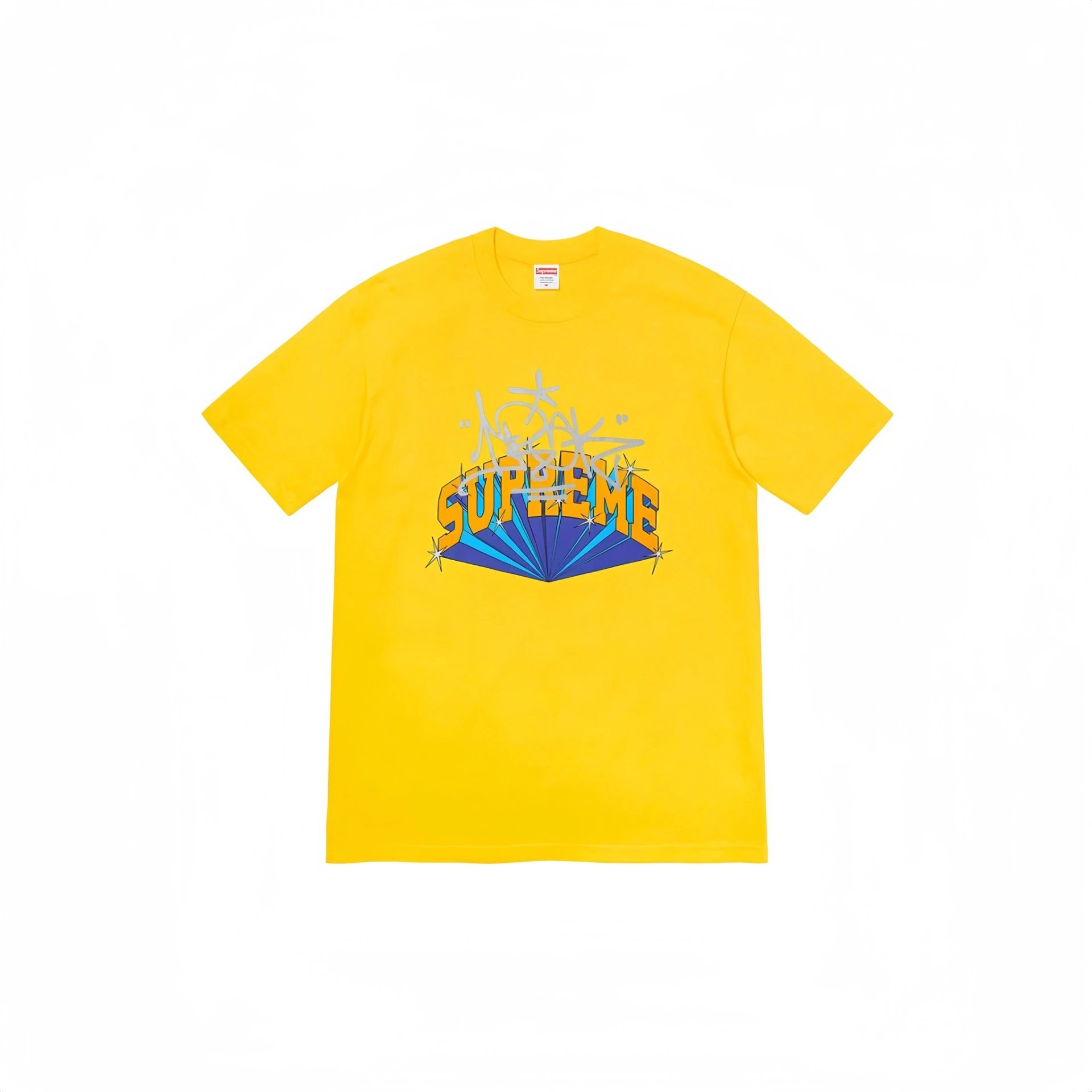 Supreme Graffiti Radiation Bright Yellow Oversized Streetwear T-Shirt