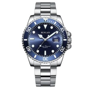 RUICAN Swiss Diamonds Blue-Silver Sports Diving Quartz Watch
