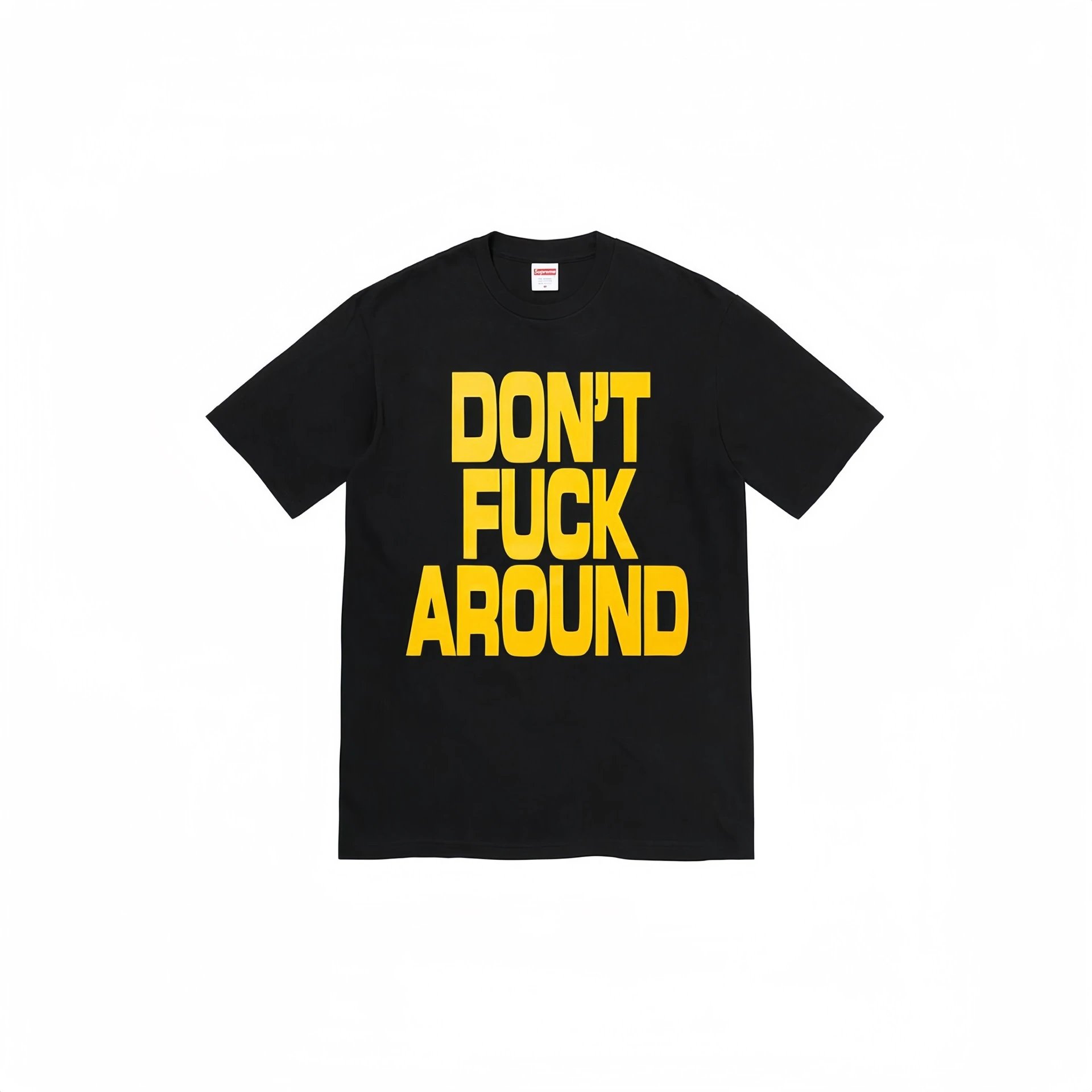 Supreme Black Slogan Print Streetwear T-Shirt