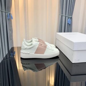 Valentino Rockstud Cream-White & Nude Pink Sweet & Cool Casual Skate Shoes
