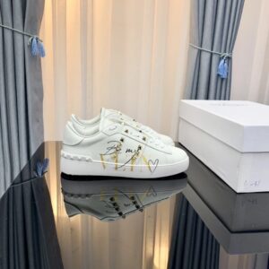 Valentino Rockstud White Studded Thick-Sole Sneakers