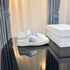 Valentino Rockstud White & Silver Street Style Sneakers