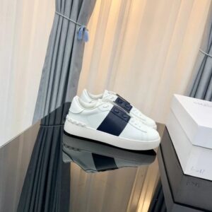 Valentino Rockstud White & Blue Color-Block Sneakers