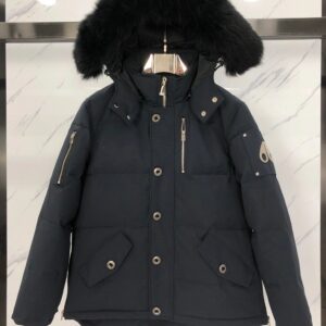 Moose Knuckles Deep Blue Workwear-Style Down Jacket