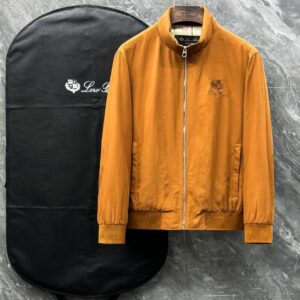 Loro Piana Men's Stand Collar Jacket in Caramel