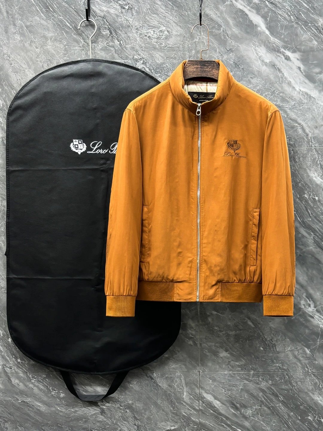 Loro Piana Men's Stand Collar Jacket in Caramel