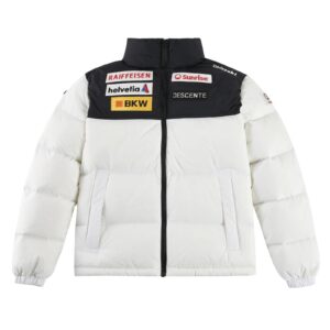 DESCENTE Swiss Ski Series Down Jacket with Black and White Color-Blocking