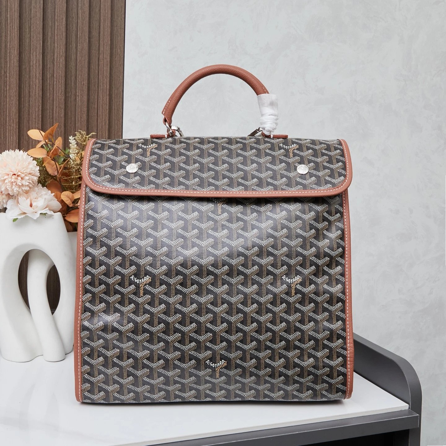 Goyard Classic Monogram Backpack in Dark Grey-Brown—Business Commuter Style