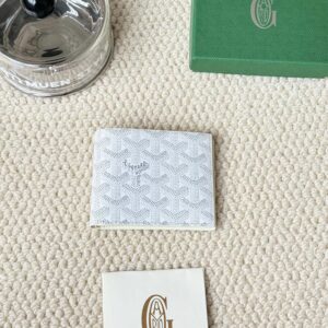 Goyard Classic Y-Stitch Wallet in White-Grey—Short Style