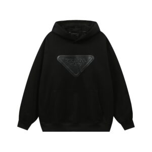 Prada Triangolo Black Hooded Sweatshirt