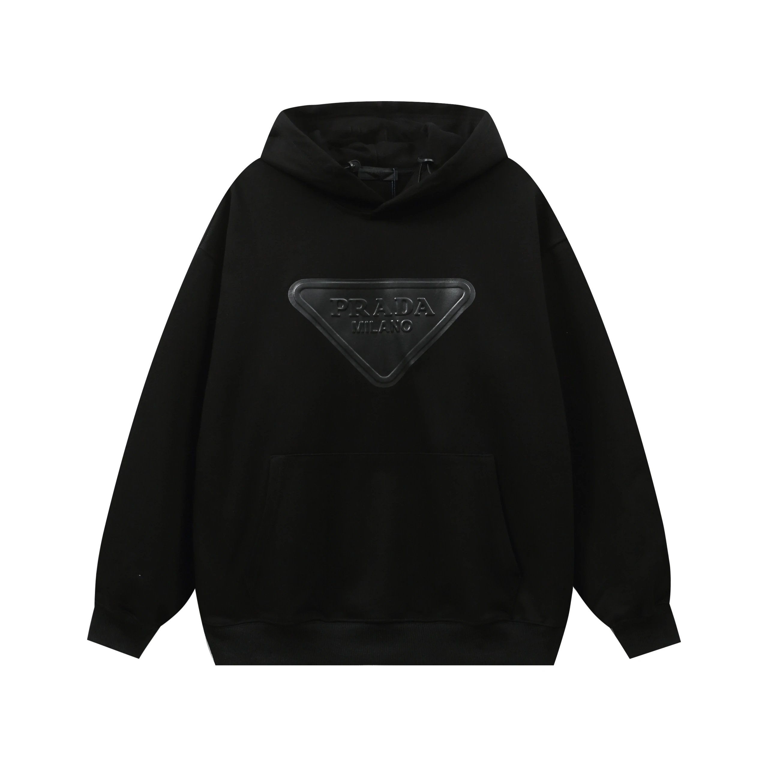 Prada Triangolo Black Hooded Sweatshirt