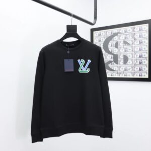 LOUIS VUITTON Colorful Logo Black Hoodie Collection