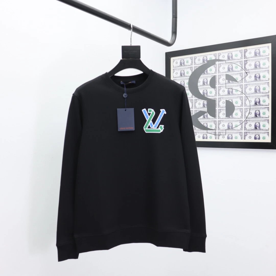 LOUIS VUITTON Colorful Logo Black Hoodie Collection