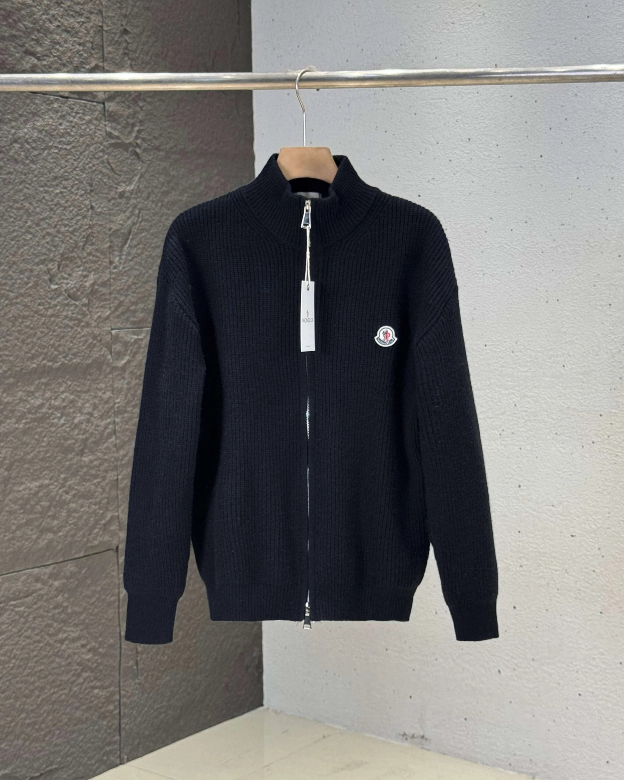 Moncler Classic Black Knit Jacket Urban Functional Style