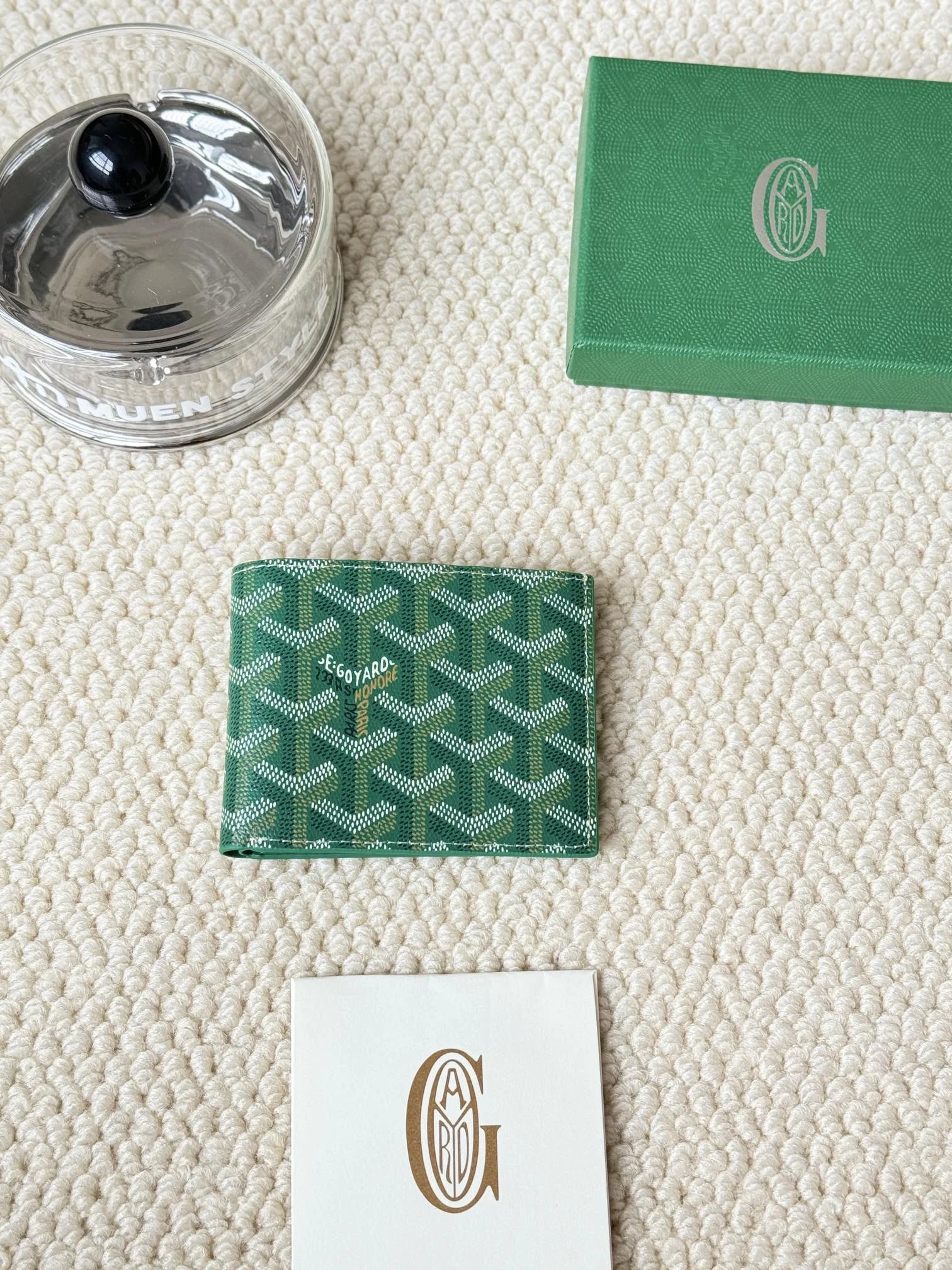 Goyard Y字图案绿色钱包 法式复古通勤款