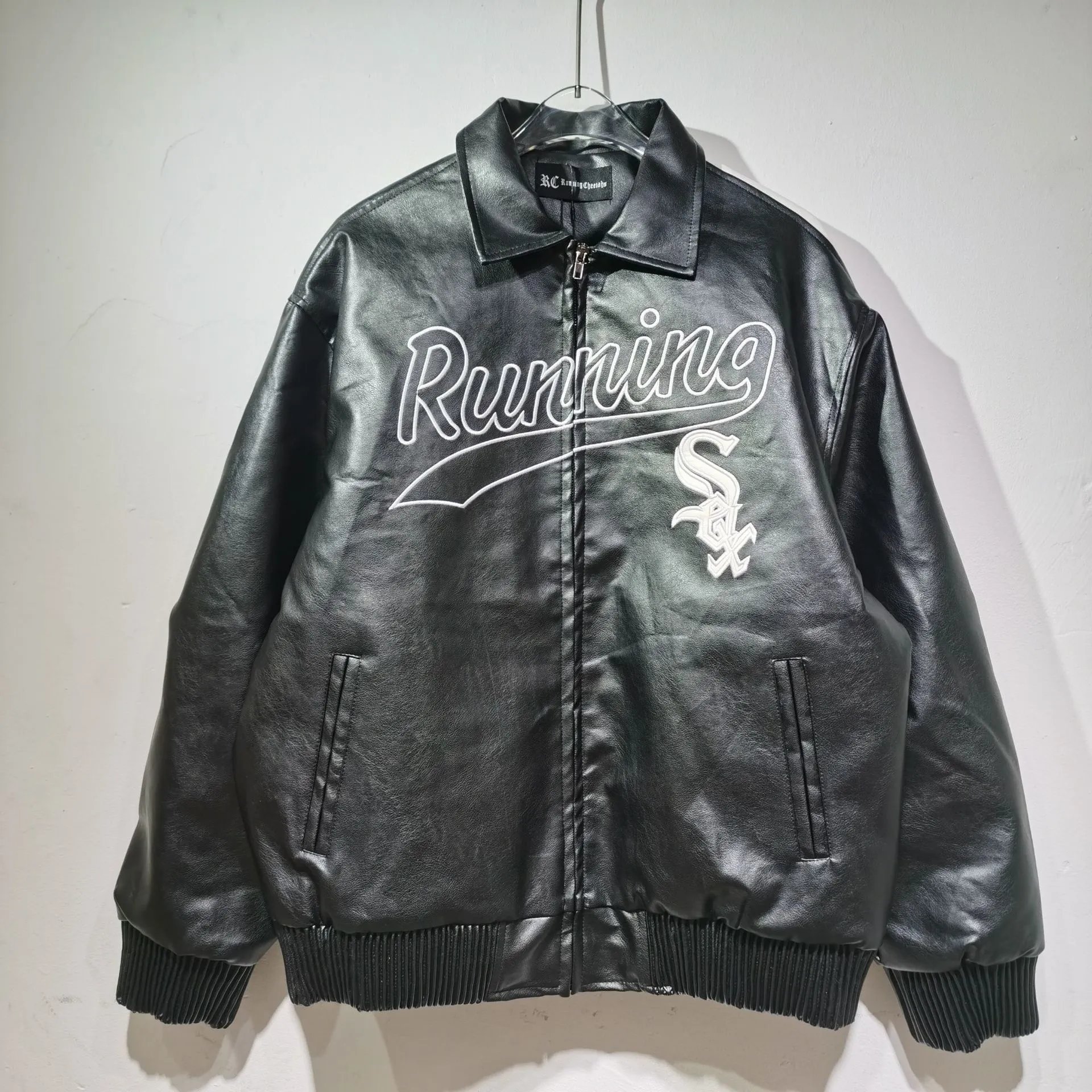 RC Running Street Leather Jacket Black