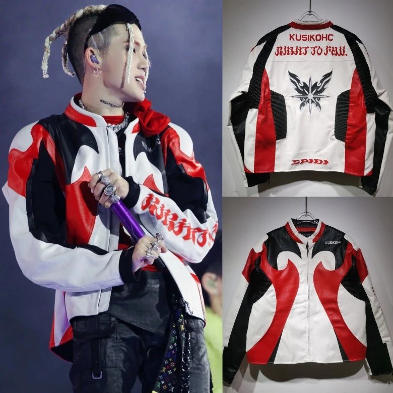 KUSIKOHC Biker Jacket Red/White/Black