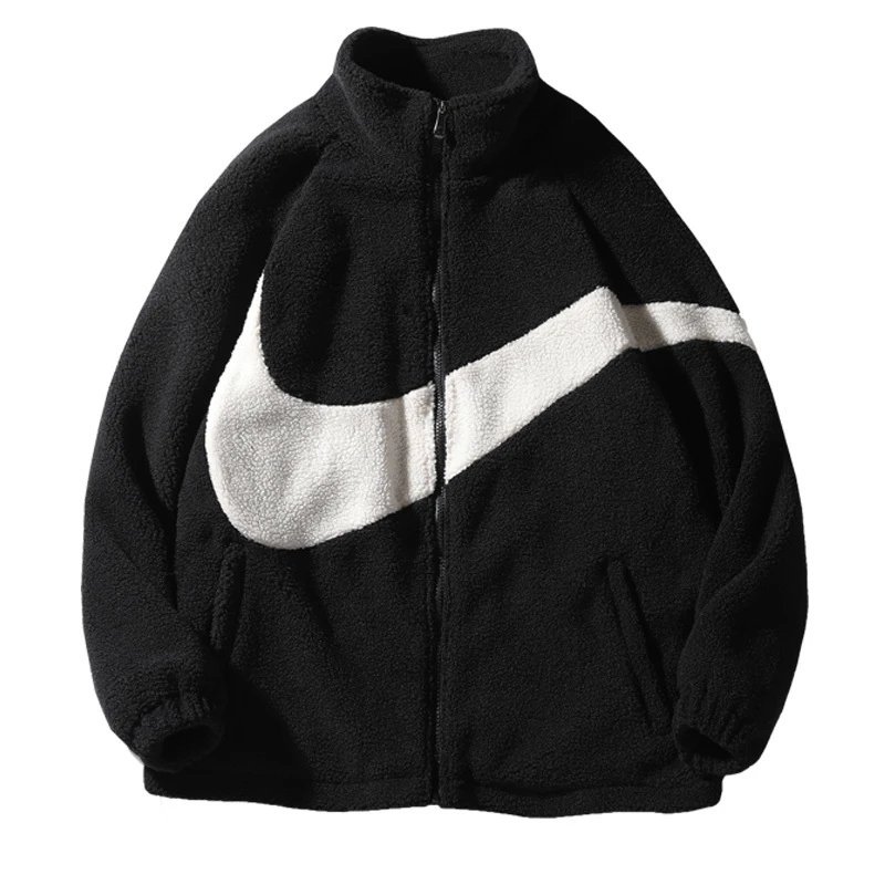 Nike Big Swoosh Shearling Jacket Black
