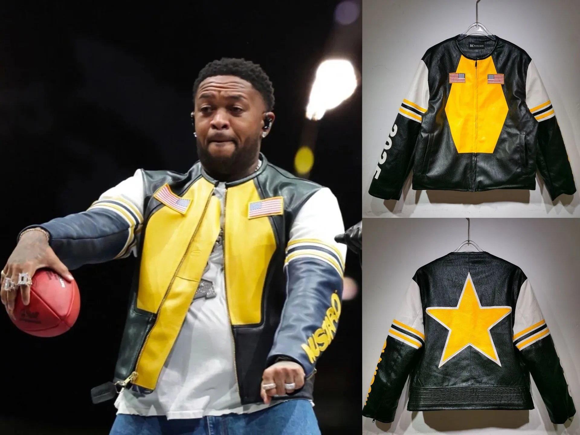 Vintage Star Label Street Jacket Black/Yellow