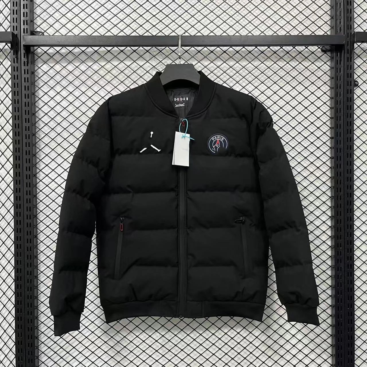 Jordan x PSG Collaboration Baseball Jacket Black