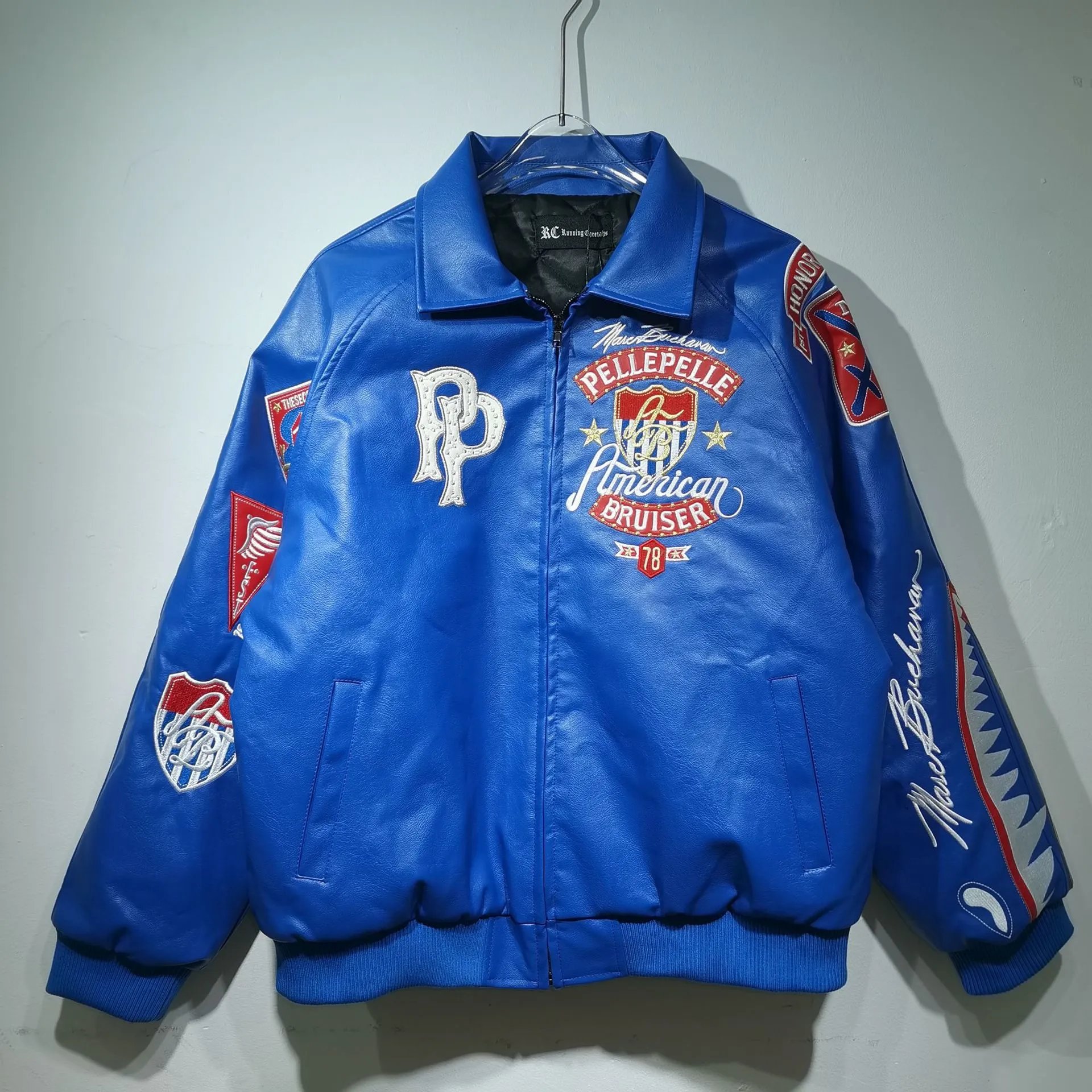 PELLEPELLE Embroidered Street Style Blue