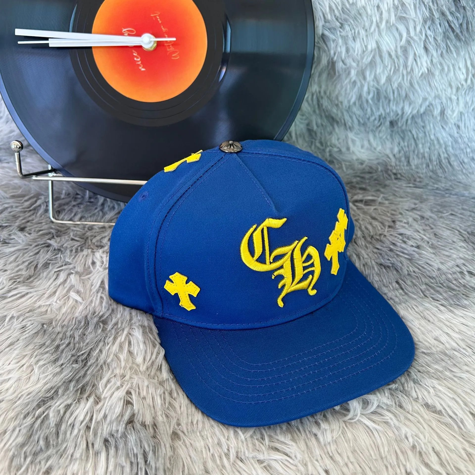 Chrome Hearts Streetwear Flat-Brim Cap Blue