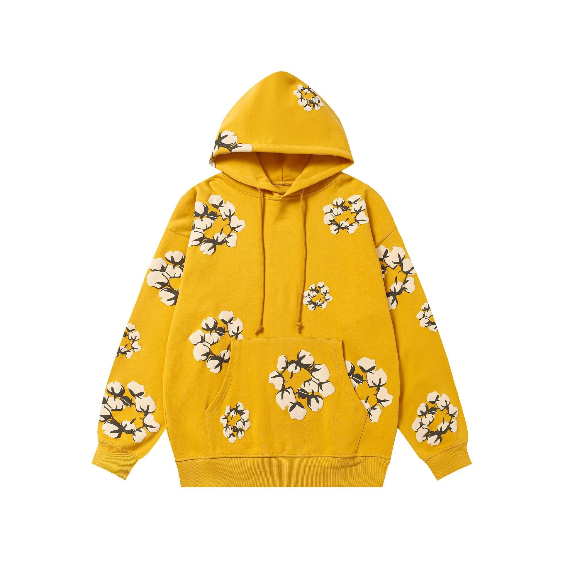 Denim Tears Cotton Print Hoodie Yellow