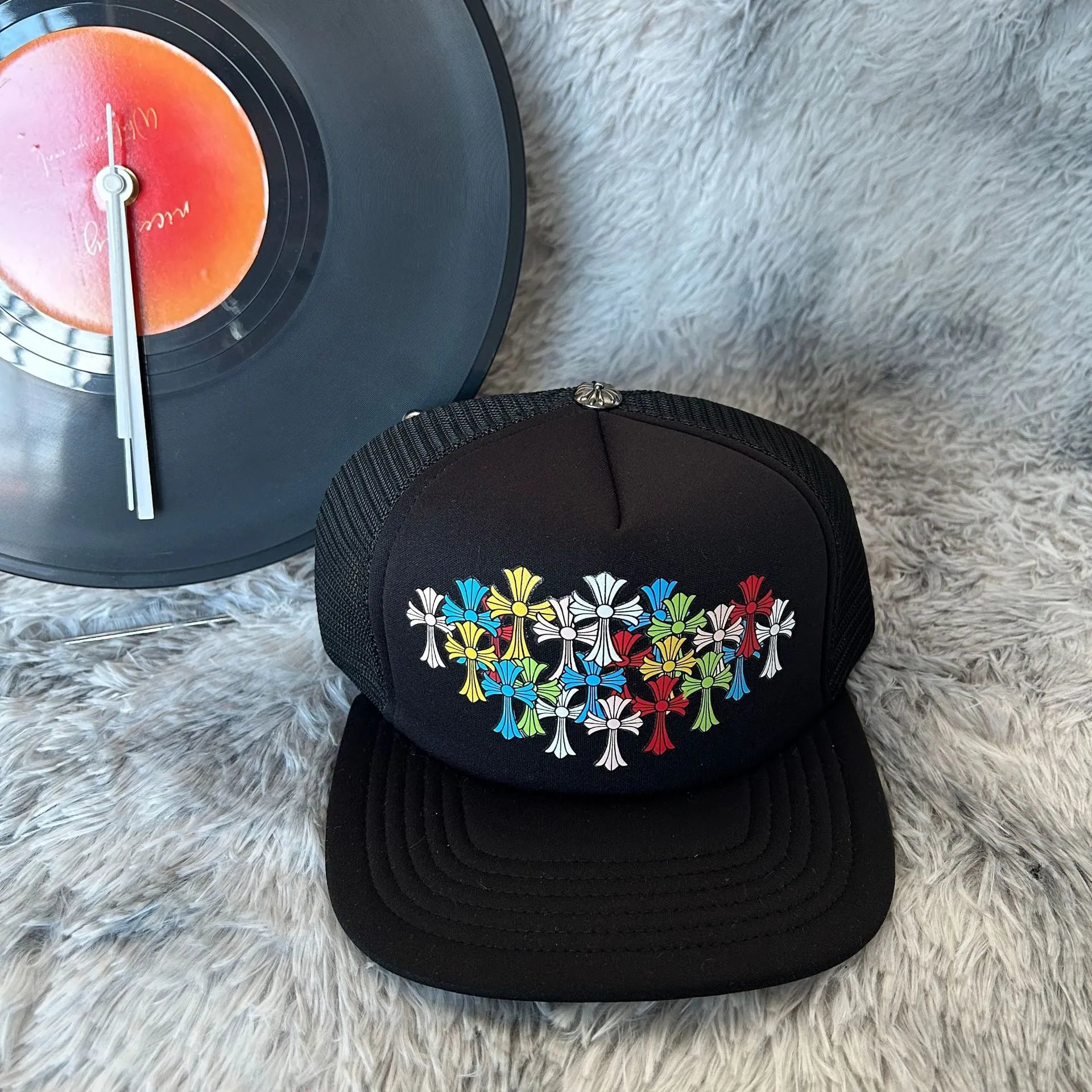 Chrome Hearts Color Cross Streetwear Black Cap