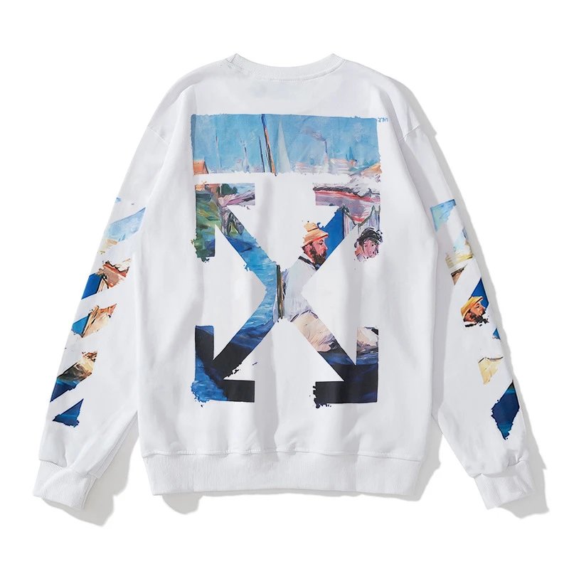 Off-White High-Street Arrow Print Hoodie White