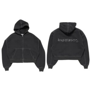 Acne High-Street Embroidered Hoodie - Black