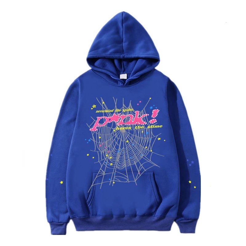 sp5der Spider Web Print Hoodie Blue