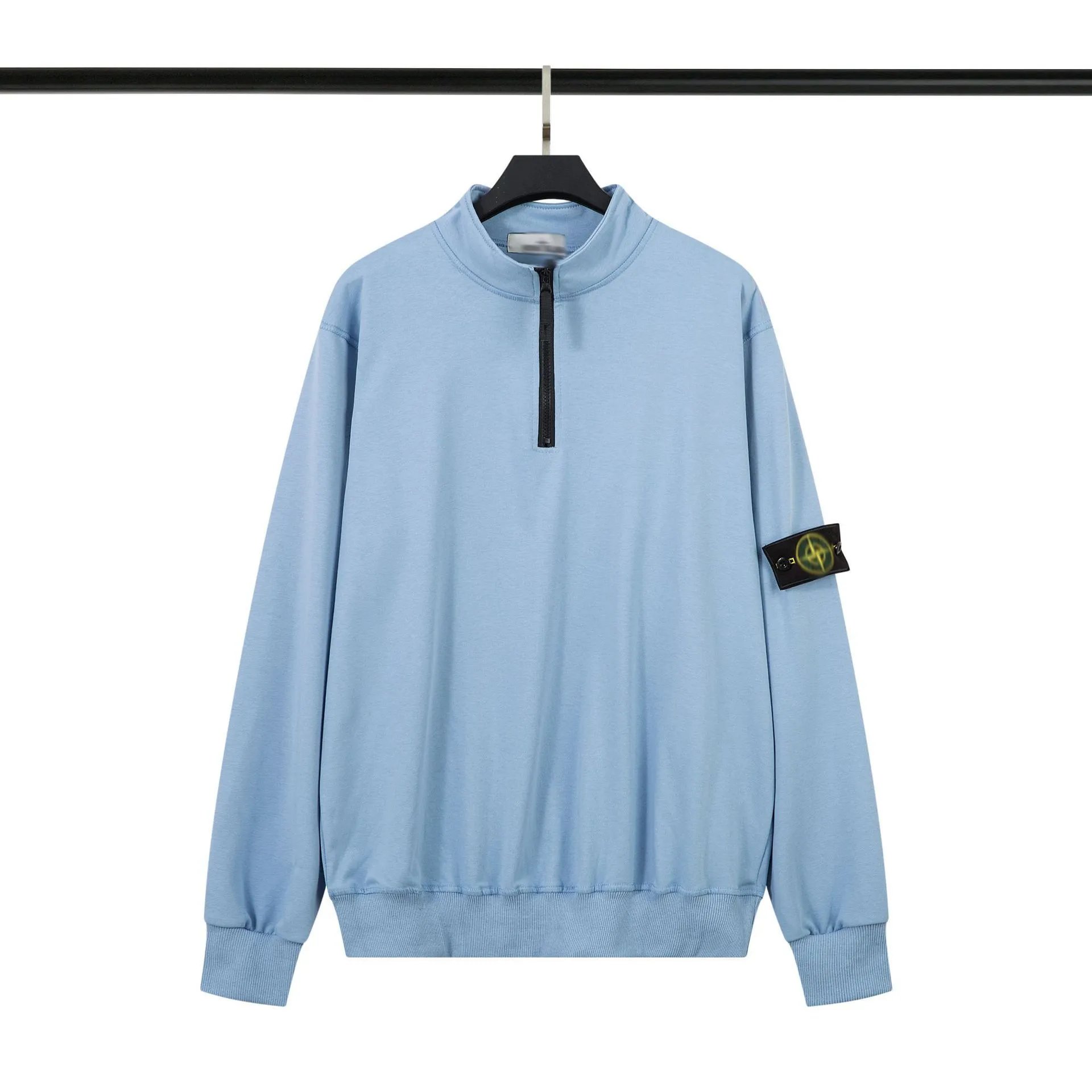 Stone Island Half-Zip Light Blue Sweatshirt