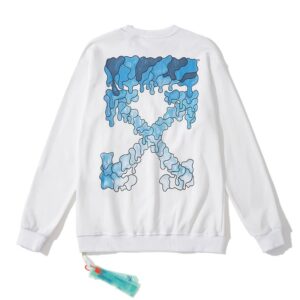 Off-White American Streetwear Graffiti Hoodie White