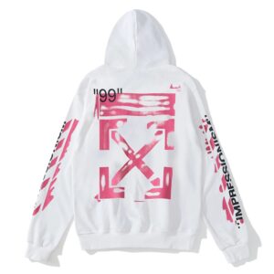 Off-White Graffiti Streetwear Hooded Sweatshirt White