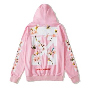 Off-White Floral Print Pink Sweatshirt