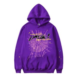sp5der Spider Web Punk Hoodie - Purple