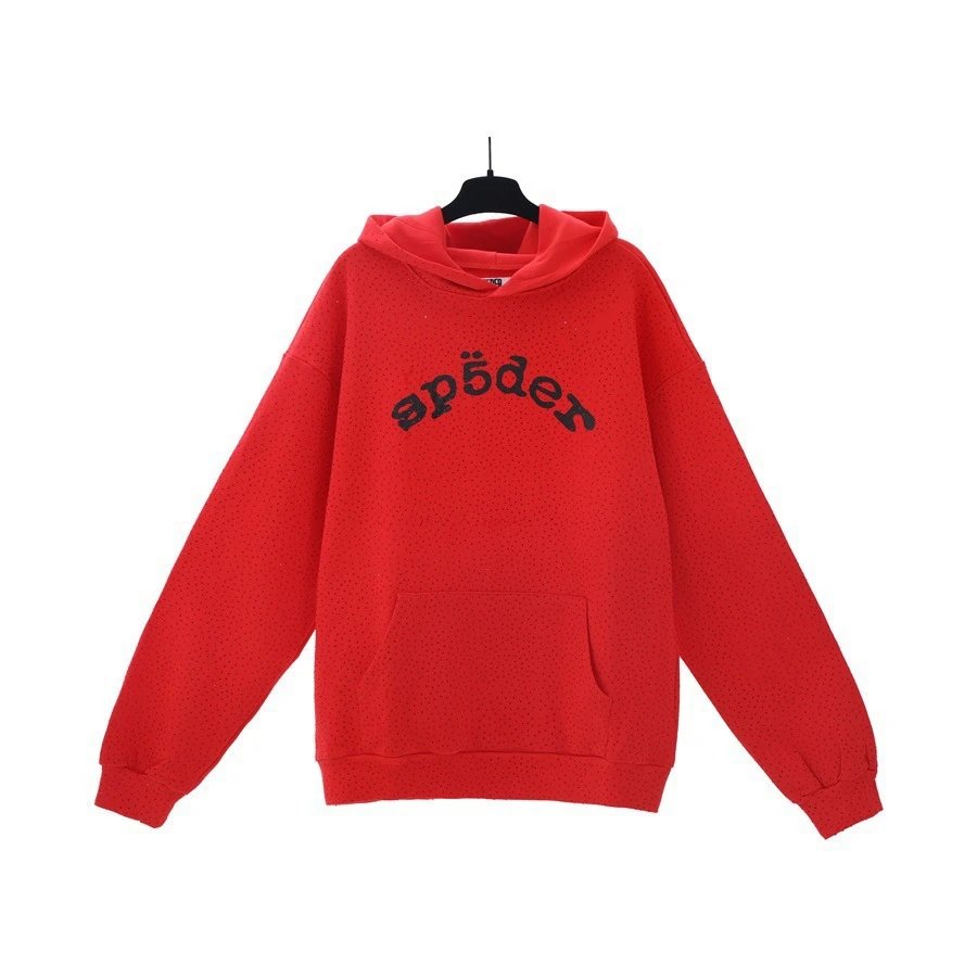 sp5der American Streetwear Hoodie Red