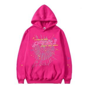 sp5der High-Street Print Hoodie Pink