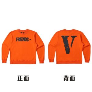 Vlone American Streetwear Printed Sweatshirt Orange