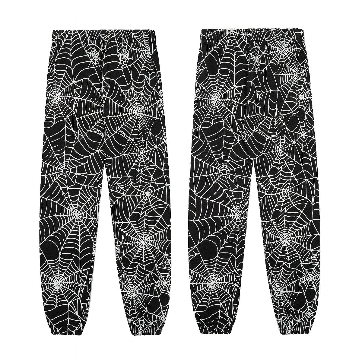 sp5der American Streetwear High-Street Spider Web Pants Black