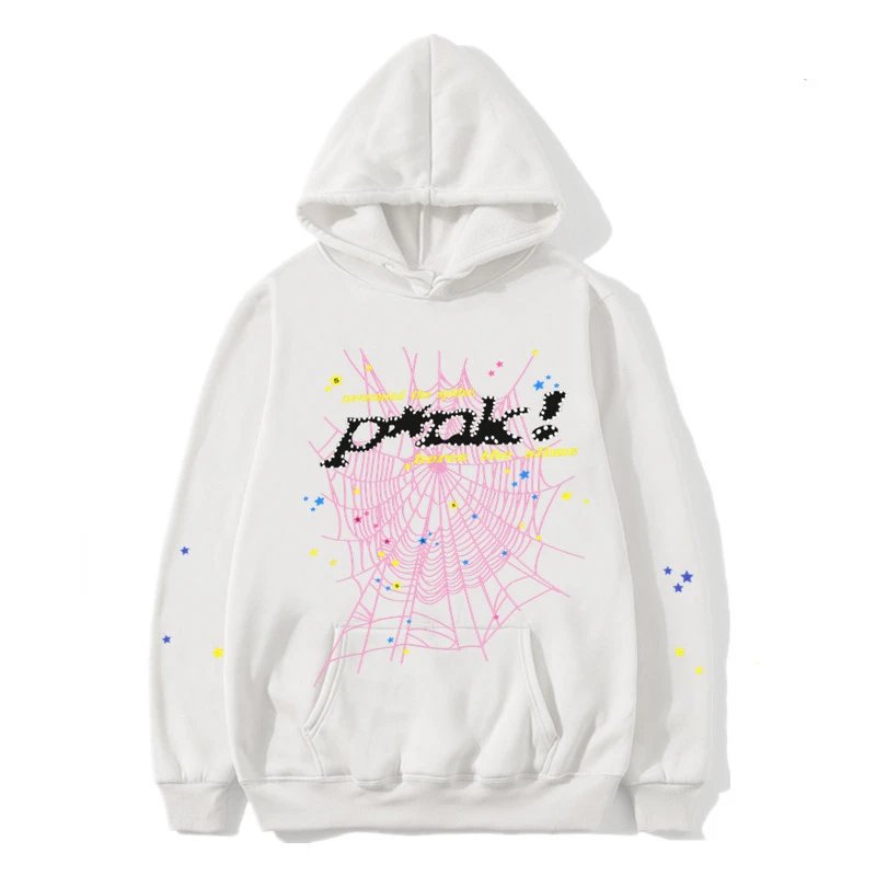 sp5der Streetwear Printed Hoodie White