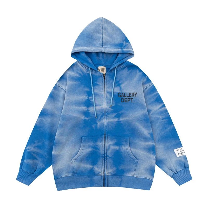 Gallery High-Street Tie-Dye Hoodie - Blue