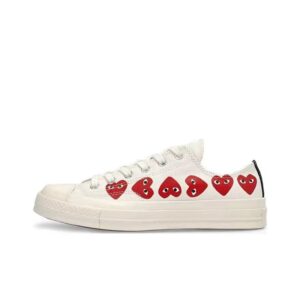 CDG PLAY Heart Canvas Sneakers White