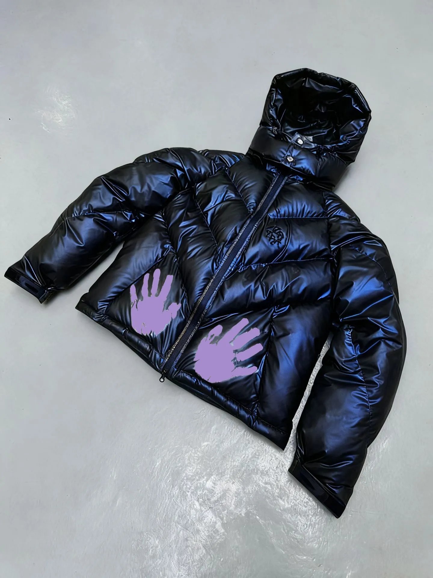 Mertra Handprint Street Down Jacket Black