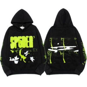 sp5der Streetwear Graffiti Print Hoodie - Black